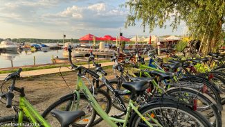 Kerékpárkölcsönzés, megállók – Pünkösd a Tisza-tónál