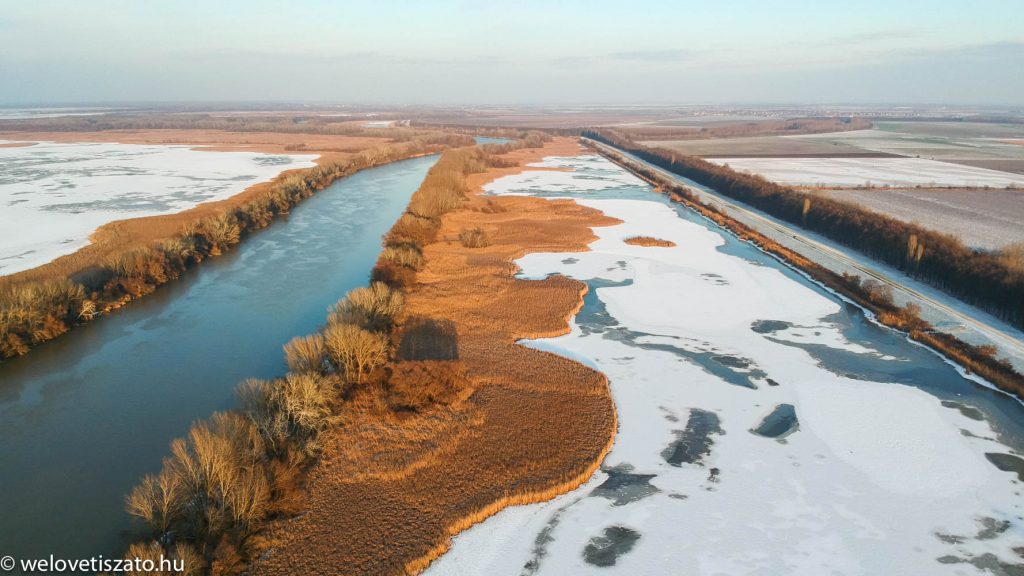 téli túra a Tisza-tó partján